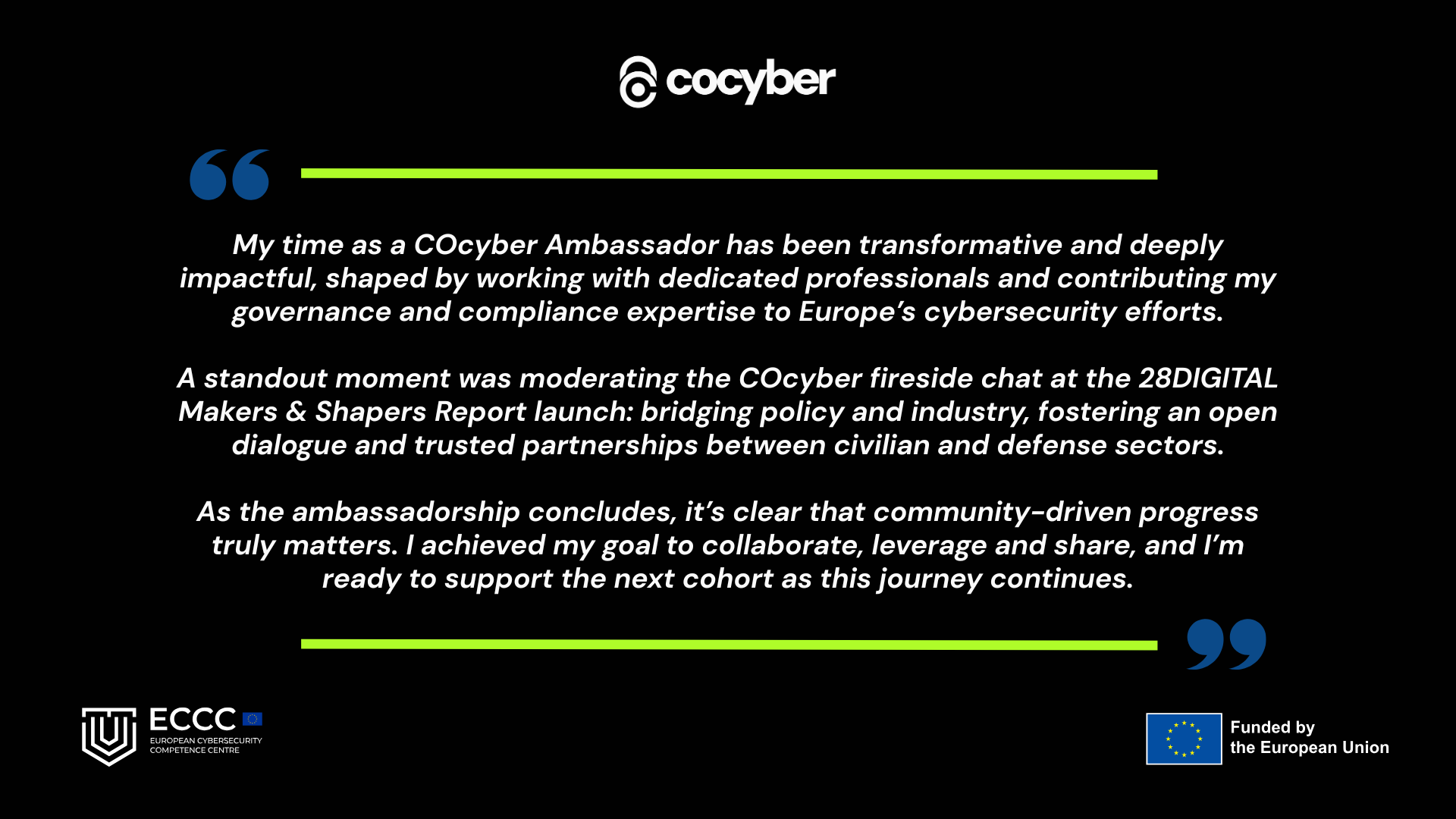 Iva's quote as ambassador