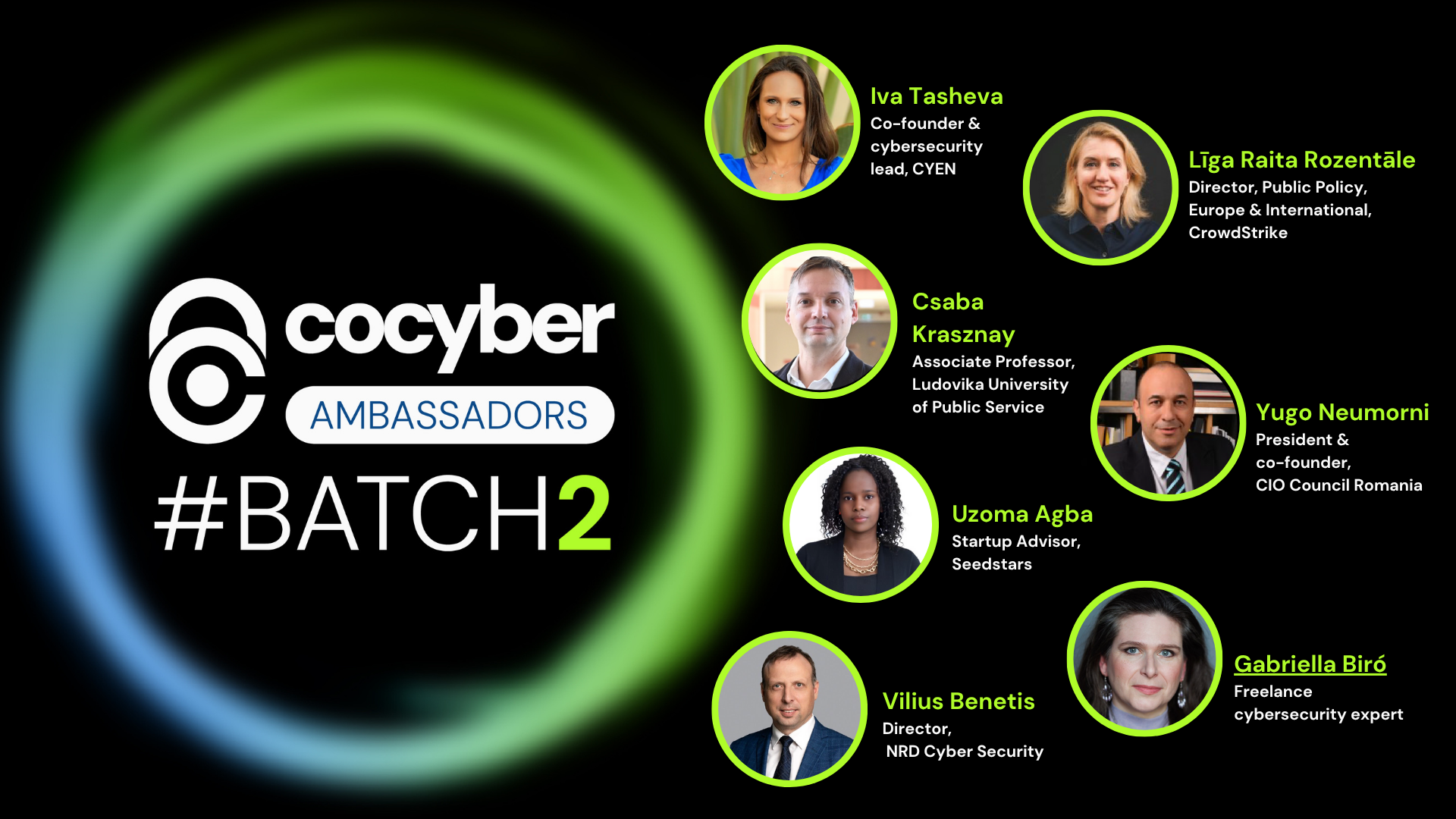 image with  COcyber Batch 2 ambassadors writing , logo, names and pictures